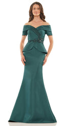 Marsoni by Colors - MV1144 Peplum Trumpet Evening Dress