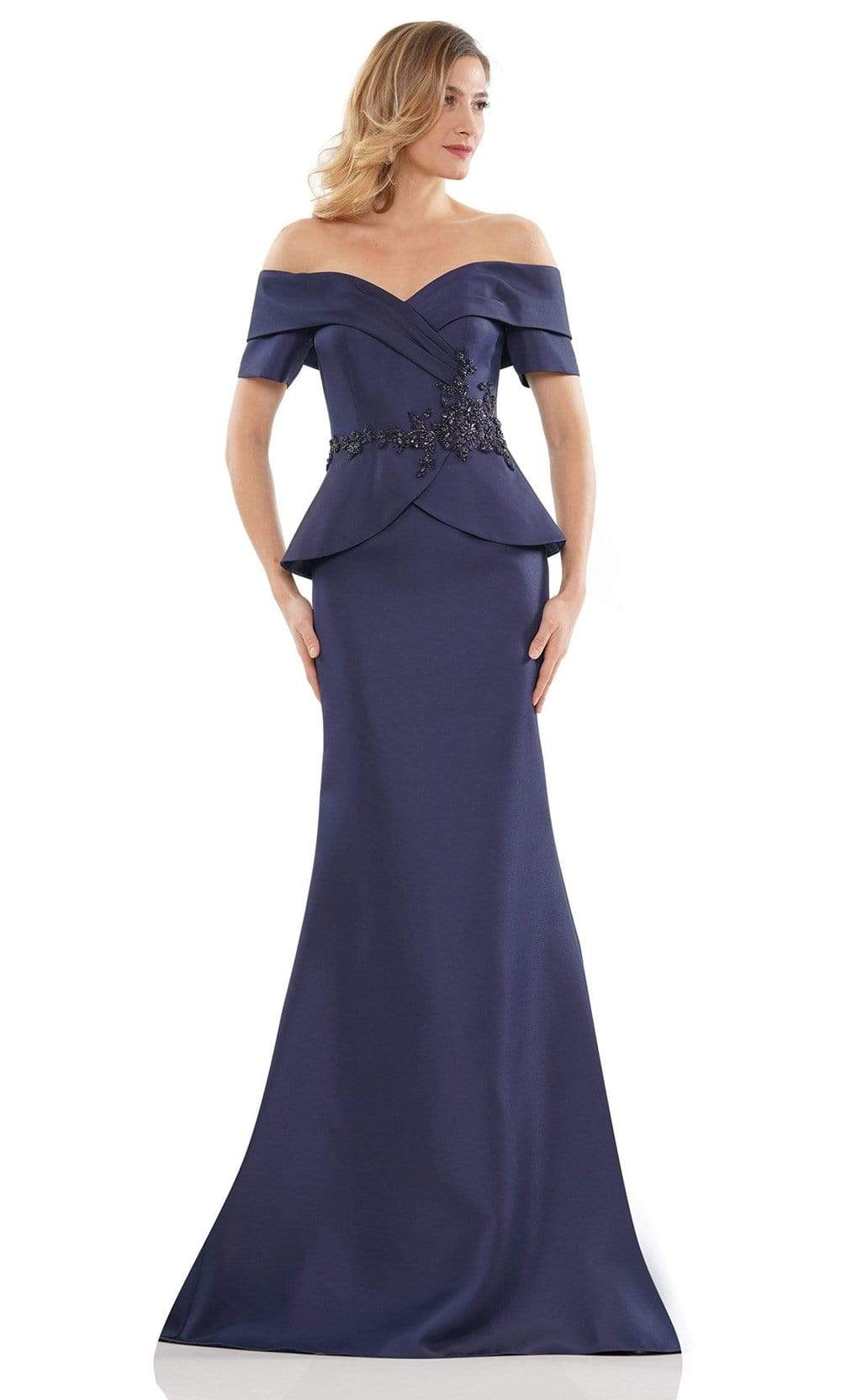 Marsoni by Colors - MV1144 Peplum Trumpet Evening Dress - detail view