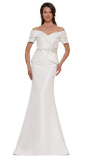 Marsoni by Colors - MV1144 Peplum Trumpet Evening Dress - view 4
