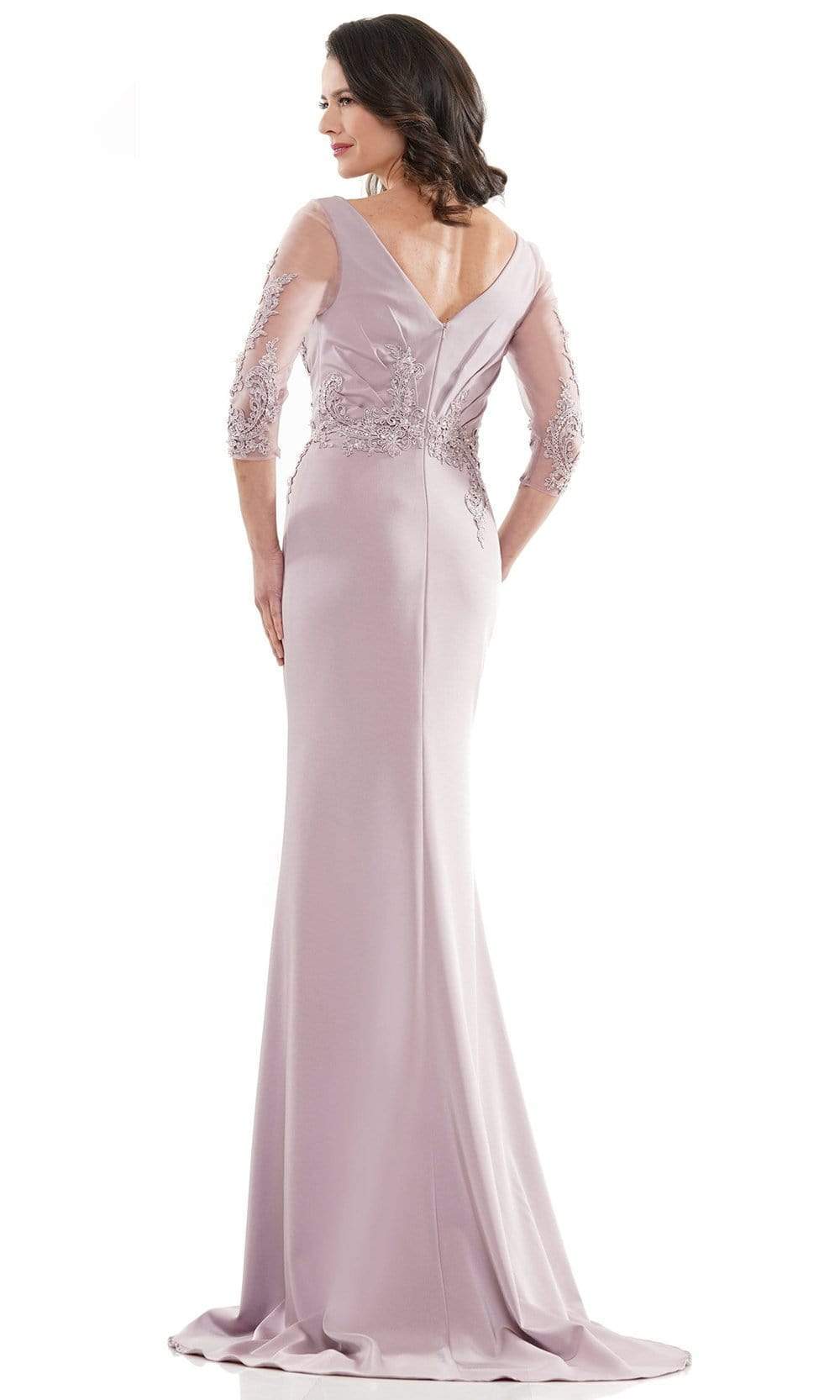Marsoni by Colors - MV1145 Embroidery Detailed Polished Gown - detail view