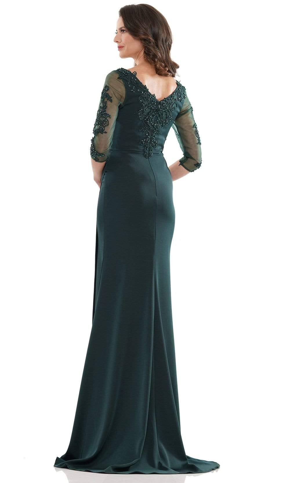 Marsoni by Colors - MV1146 Formal Pleated Bod Sheath Gown - detail view