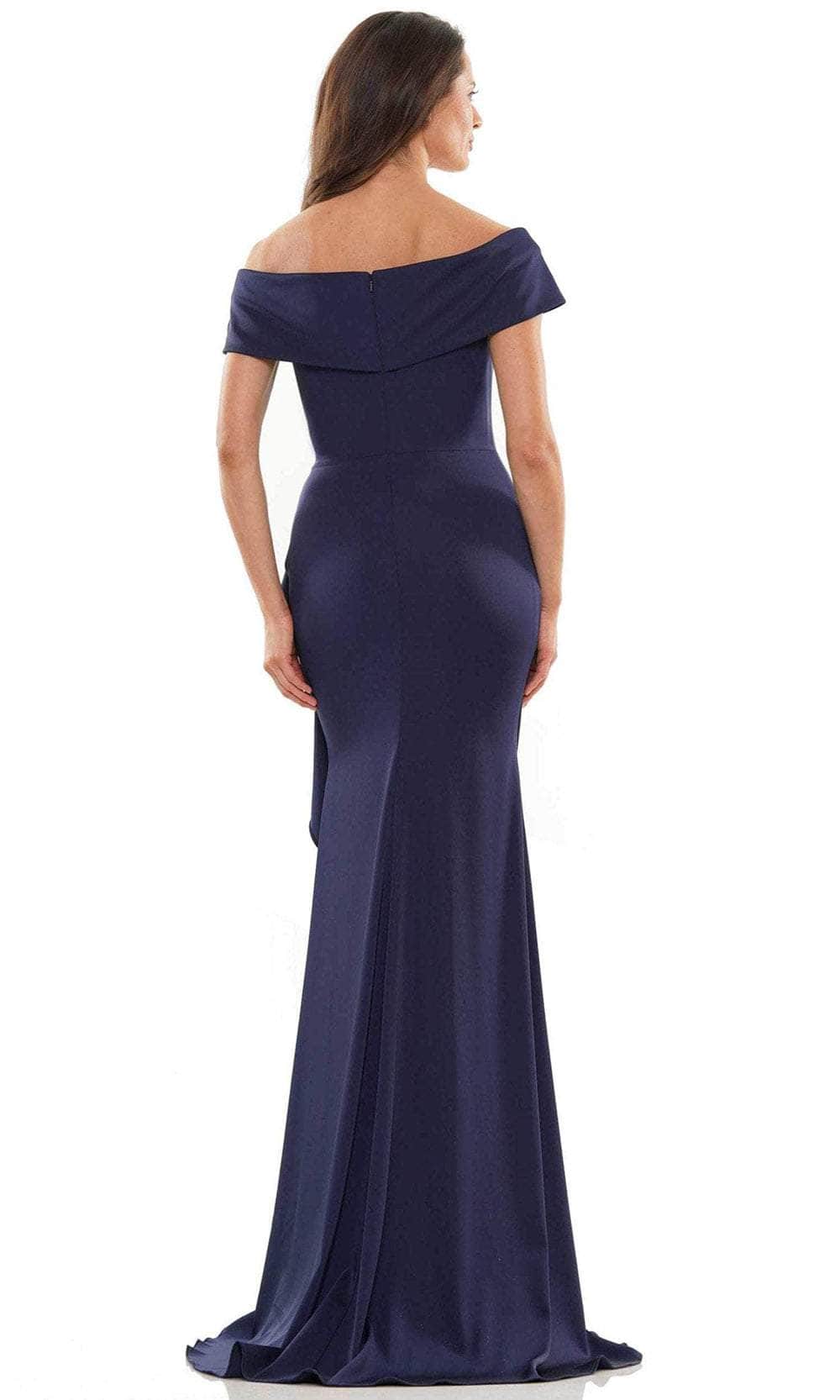 Marsoni by Colors MV1180 - Off Shoulder High Slit Evening Dress - detail view