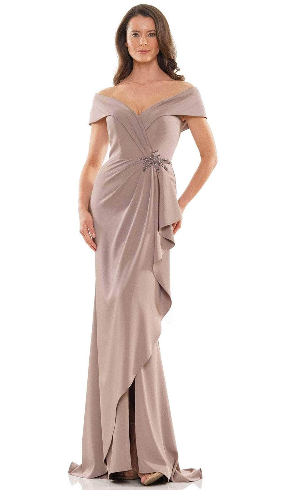 Marsoni by Colors MV1180 - Off Shoulder High Slit Evening Dress - view 4