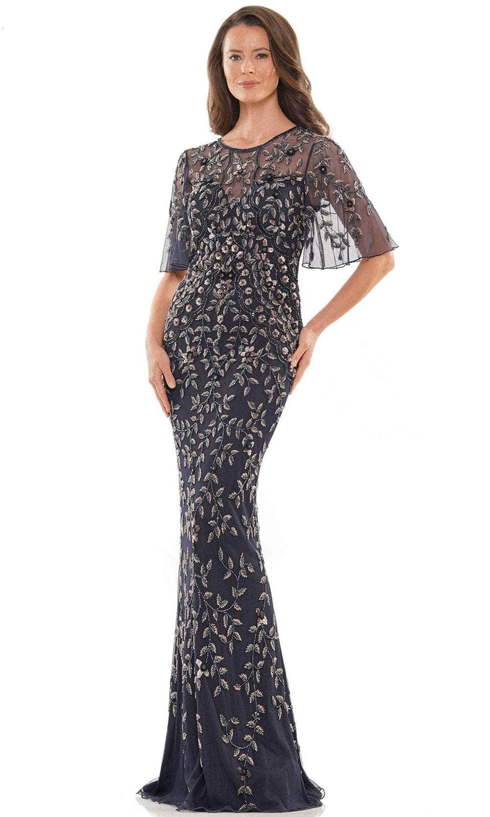 Marsoni by Colors MV1208 - Beaded Mesh Jewel Evening Gown - designer evening gown at Silhouette Dresses