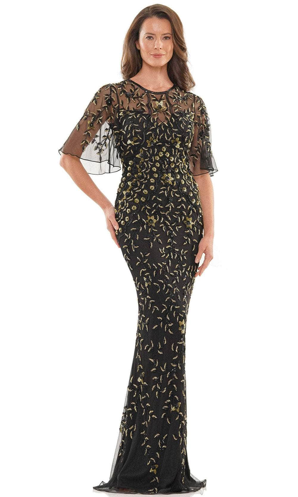 Marsoni by Colors MV1208 - Bell Sleeve Embellished Formal Gown - designer evening gown at Silhouette Dresses