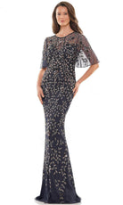 Marsoni by Colors MV1208 - Bell Sleeve Embellished Formal Gown - view 4