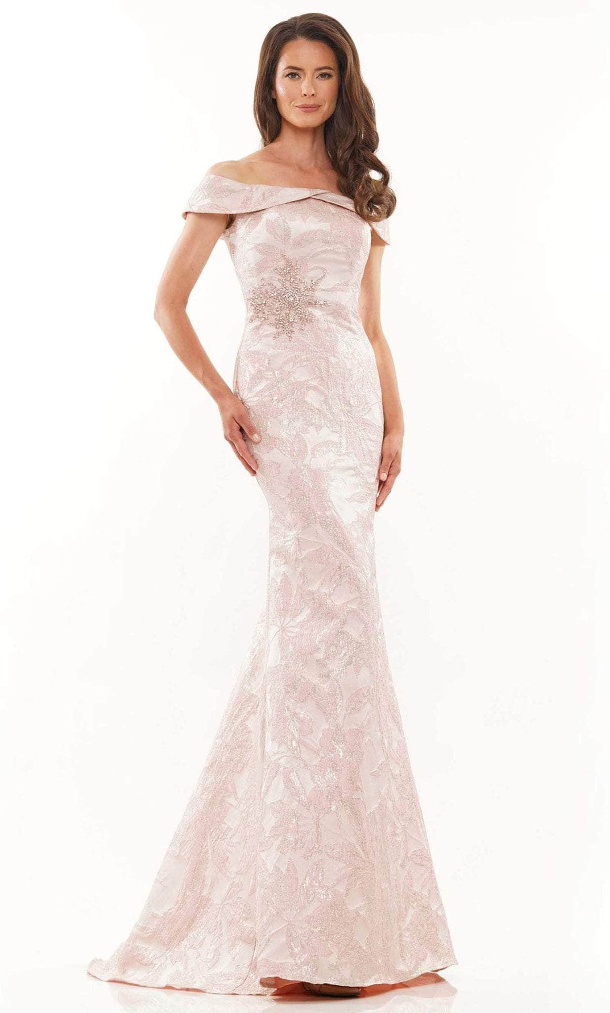 Marsoni by Colors MV1223 - Straight Across Floral Evening Dress - back view