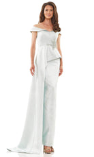 Marsoni by Colors MV1225 - Cap Sleeve Jacquard Evening Gown - detail view