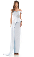 Marsoni by Colors MV1225 - Cap Sleeve Jacquard Evening Gown - view 5