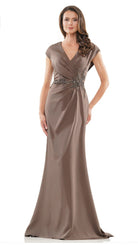 Marsoni by Colors MV1226 - V-Neck Cap Sleeve Mother of the Bride Dress