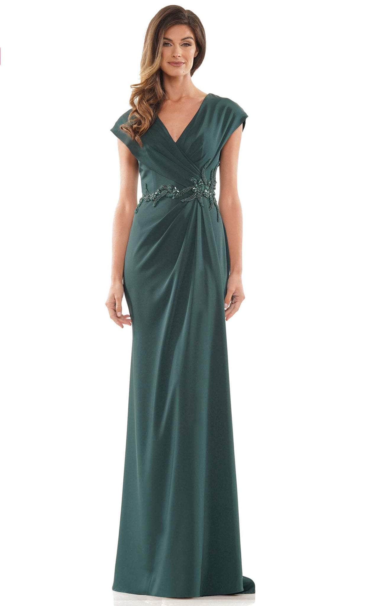 Marsoni by Colors MV1226 - V-Neck Cap Sleeve Mother of the Bride Dress - designer evening gown at Silhouette Dresses