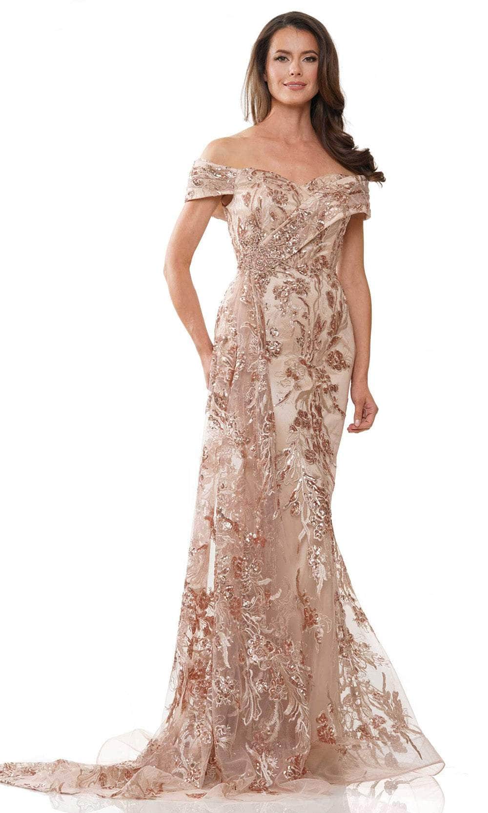 Marsoni by Colors MV1242 - Off-Shoulder Embroidered Evening Dress - view 4