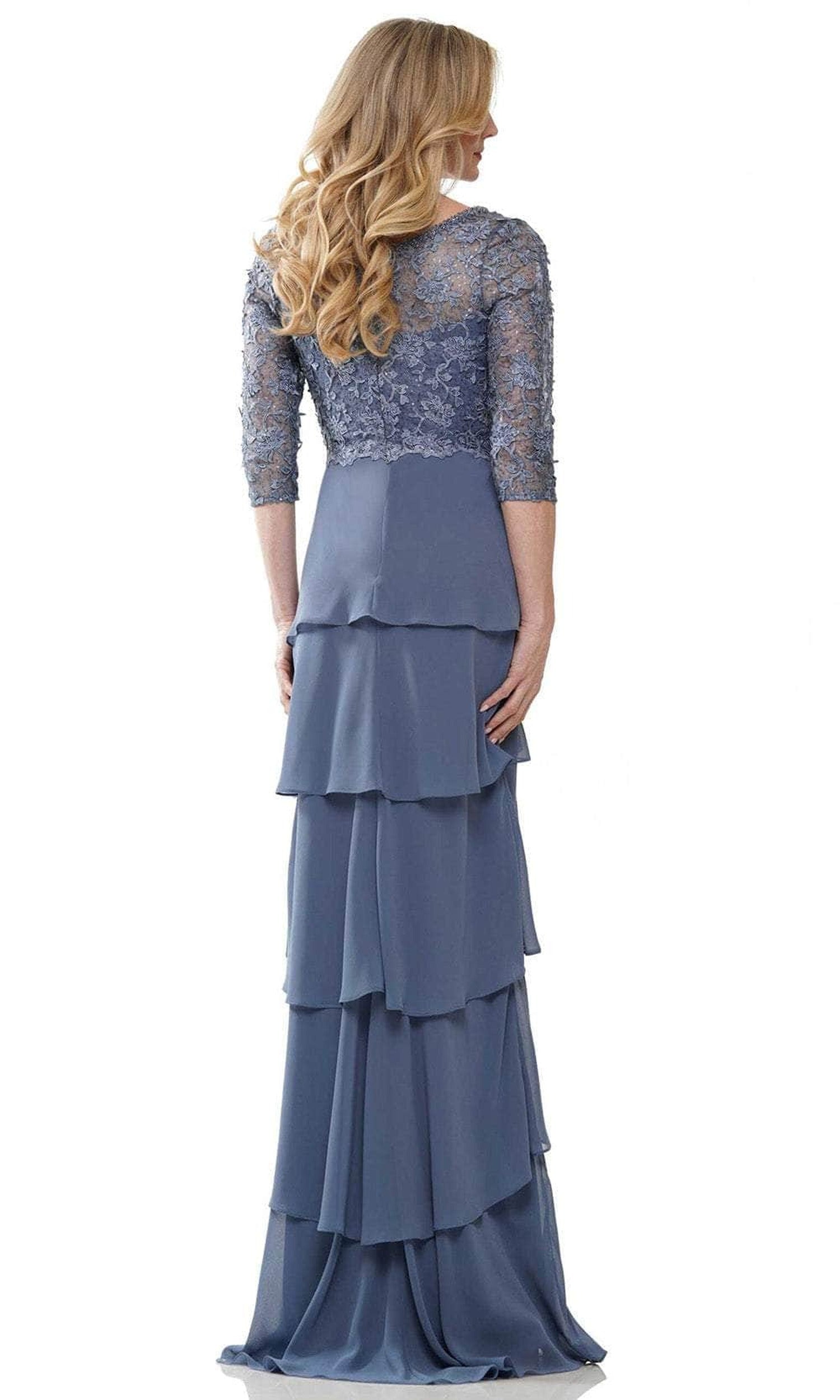 Marsoni by Colors MV1244 - Laced Quarter Sleeve Formal Gown
