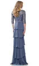 Marsoni by Colors MV1244 - Laced Quarter Sleeve Formal Gown