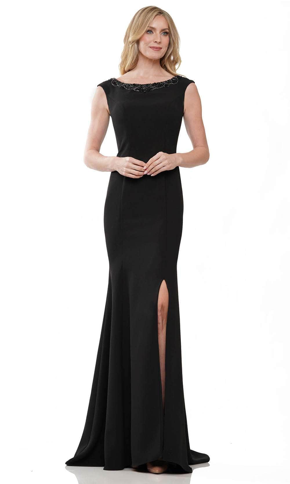 Marsoni by Colors MV1247 - Beaded Cap Sleeve Evening Gown - designer evening gown at Silhouette Dresses