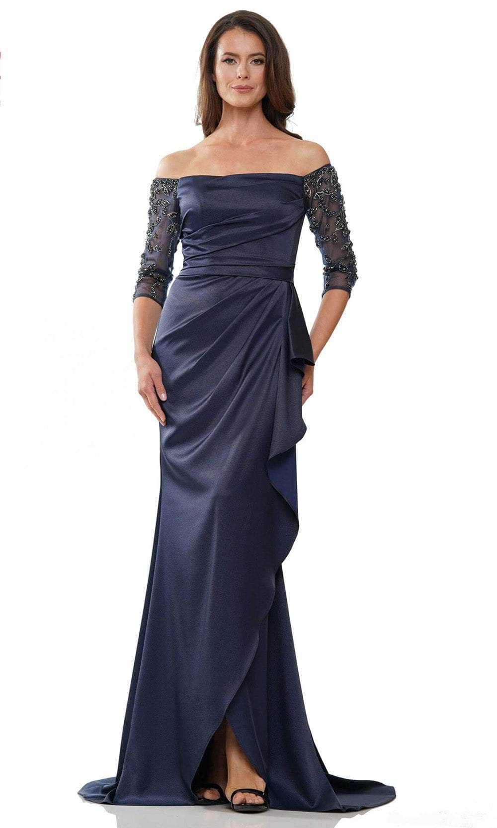 Marsoni by Colors MV1254 - Off-Shoulder Quarter Sleeve Evening Dress - view 4