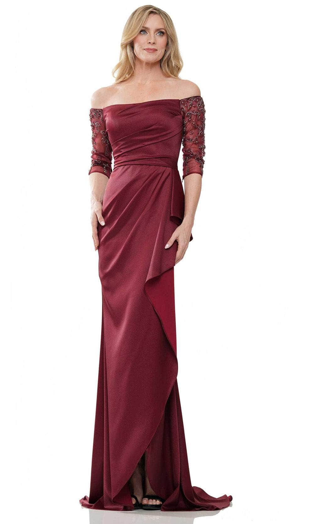 Marsoni by Colors MV1254 - Off Shoulder Sleeve Gown - designer formal gown at Silhouette Dresses