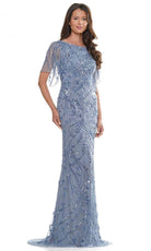 Marsoni by Colors MV1261 - Bateau Neck Sequin Long Dress