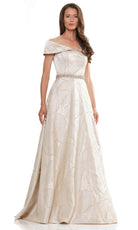 Marsoni by Colors MV1265 - Fold-Over Off Shoulder Formal Gown - designer mother of the bride dress at Silhouette Dresses