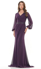 Marsoni by Colors MV1273-1 - V-Neck Long Sleeve Long Gown - view 4