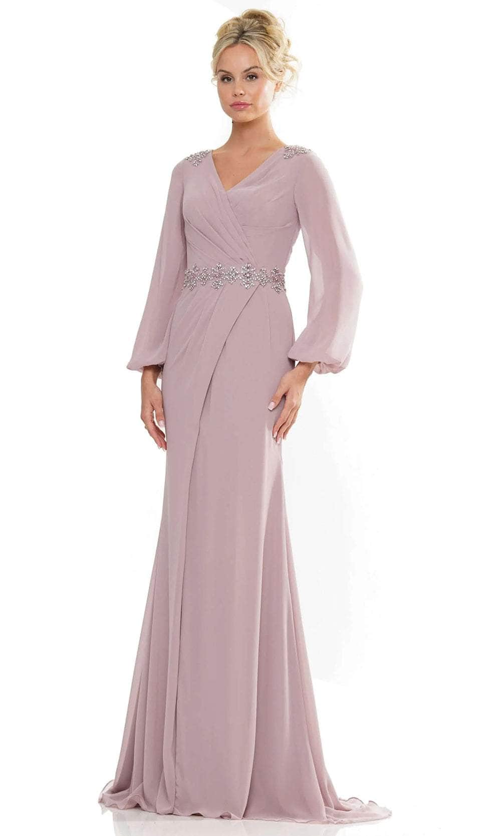 Marsoni by Colors MV1273 - Bishop Sleeve Evening Dress - back view