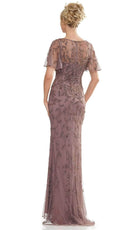 Marsoni by Colors MV1281 - Flutter Sleeve Evening Dress - detail view