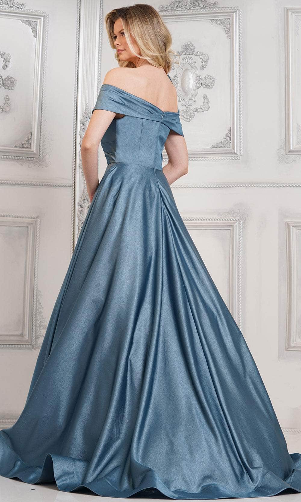 Marsoni by Colors MV1288 - Off Shoulder Satin Evening Dress - detail view