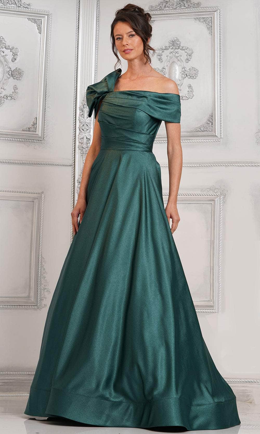 Marsoni by Colors MV1288 - Off Shoulder Satin Evening Dress - designer prom dress at Silhouette Dresses