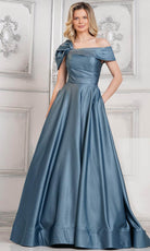 Marsoni by Colors MV1288 - Off Shoulder Satin Evening Dress - back view