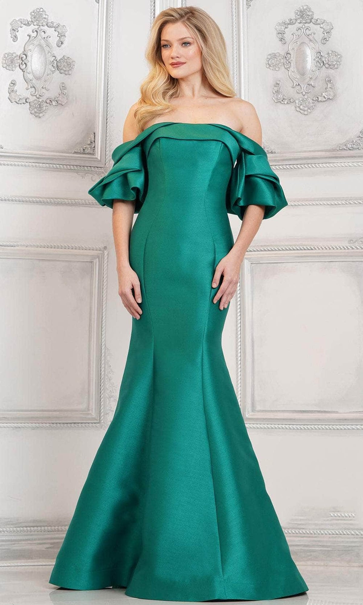 Marsoni by Colors MV1290 - Draped Sleeve Evening Gown