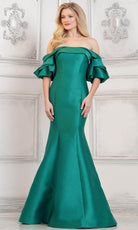 Marsoni by Colors MV1290 - Draped Sleeve Evening Gown