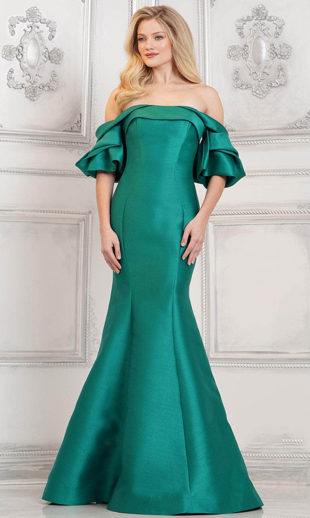 Marsoni by Colors MV1290 - Draped Sleeve Evening Gown - back view
