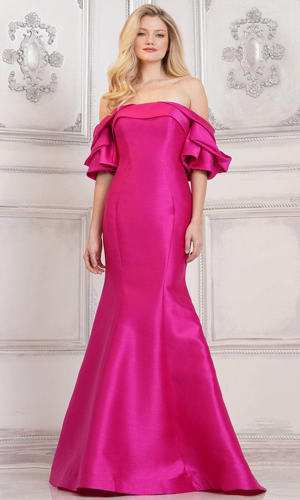 Marsoni by Colors MV1290 - Draped Sleeve Evening Gown - view 5