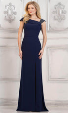 Marsoni by Colors MV1296 - Asymmetric Neck Side Slit Formal Gown - back view