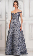 Marsoni by Colors MV1299 - Off-Shoulder Beaded Long Gown - designer prom dress at Silhouette Dresses