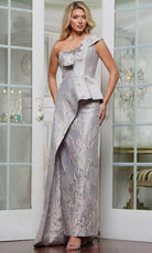 Marsoni MV1300 - One Shoulder Peplum Gown Clearance Sale - back view