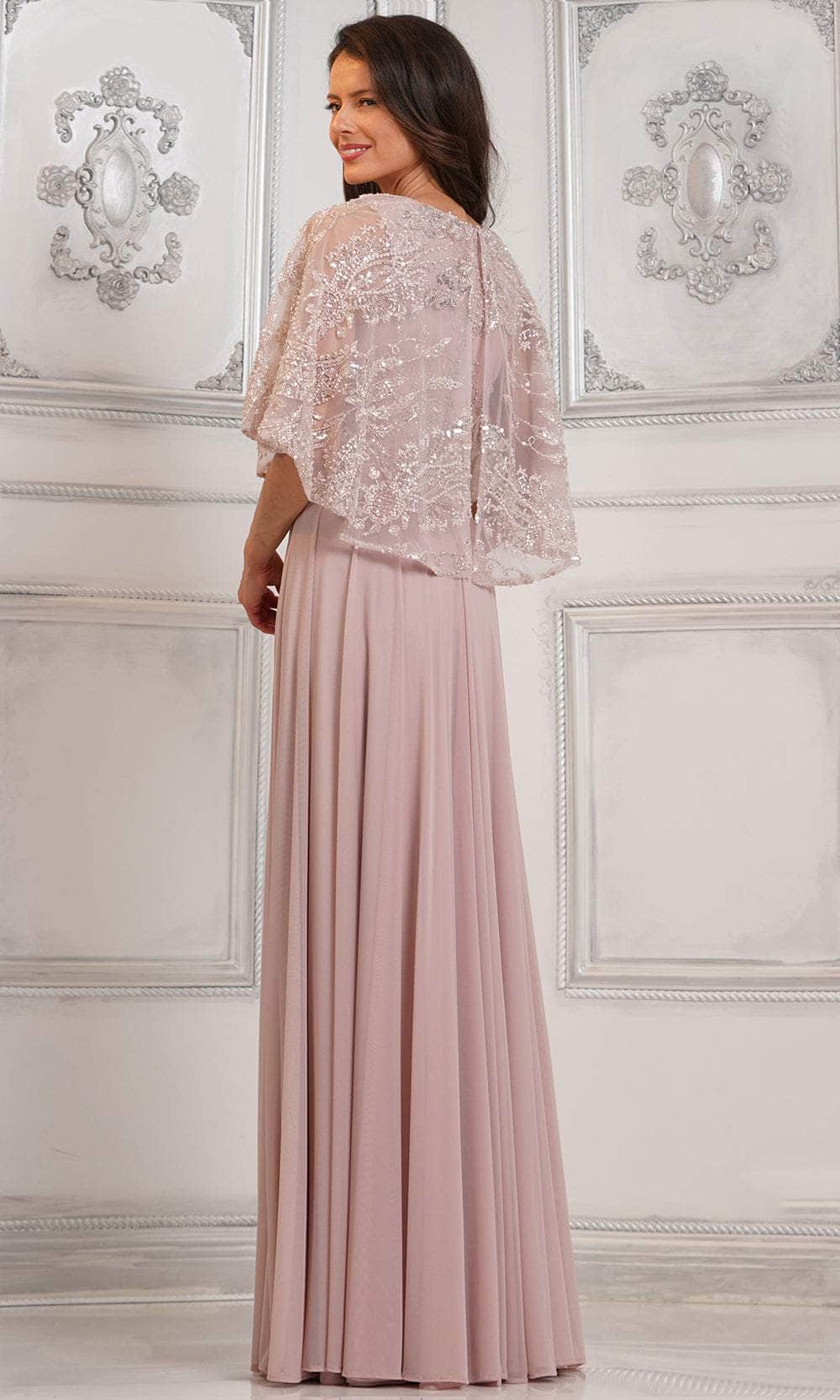 Marsoni by Colors MV1302 - Embellished Cape Evening Dress - detail view