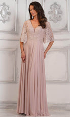 Marsoni by Colors MV1302 - Embellished Cape Evening Dress - back view
