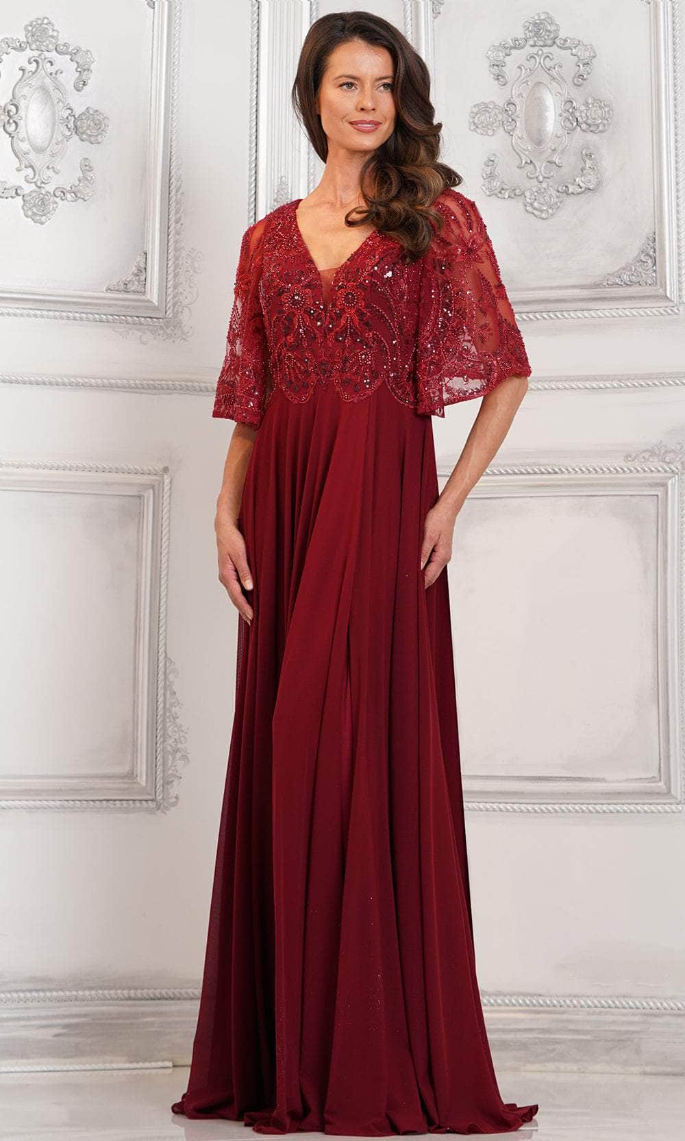 Marsoni by Colors MV1302 - Embellished Cape Evening Dress - view 4