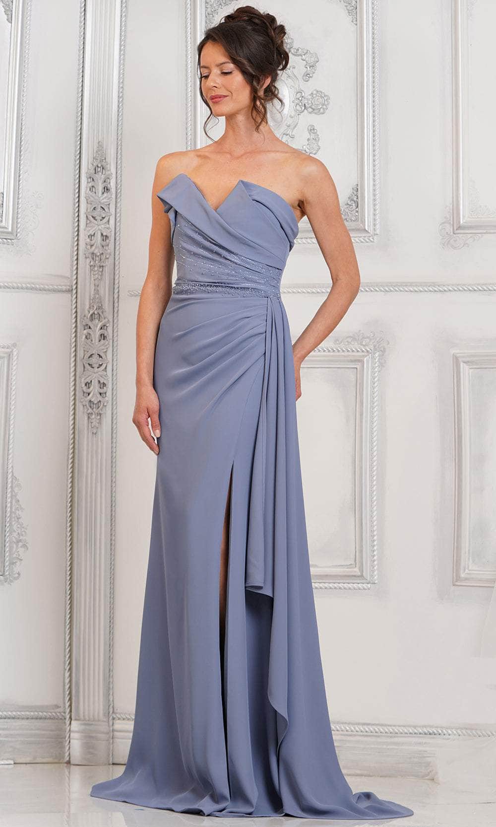 Marsoni by Colors MV1304 - Strapless Draped Evening Dress - back view