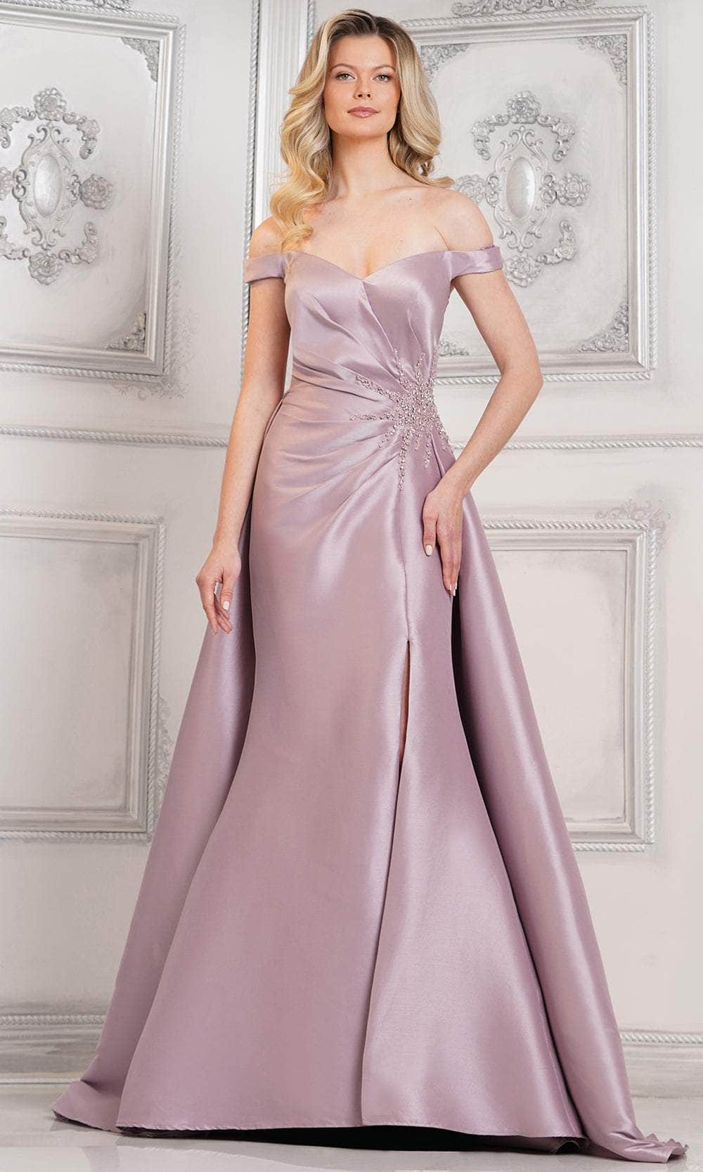 Marsoni by Colors MV1310 - Ruched Bodice Overskirt Formal Gown - designer prom dress at Silhouette Dresses