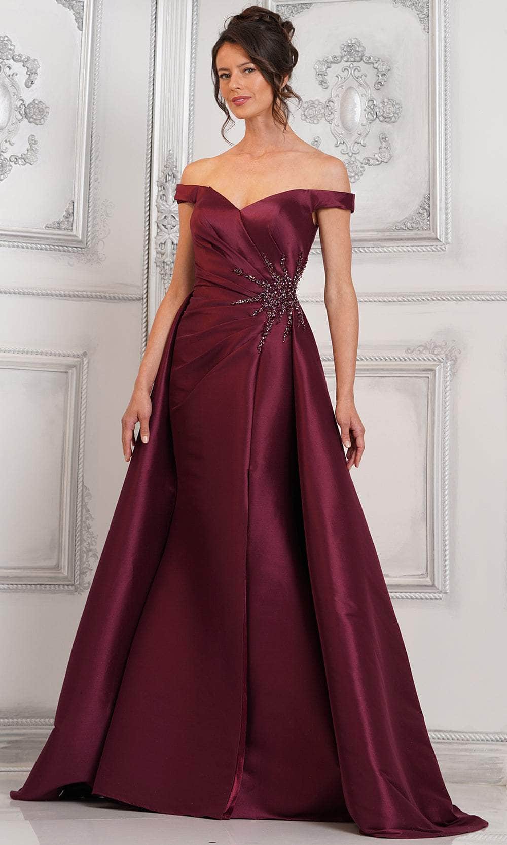 Marsoni by Colors MV1310 - Ruched Bodice Overskirt Formal Gown - back view