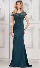 Marsoni by Colors MV1317 - Short Sleeve Embellished Evening Dress