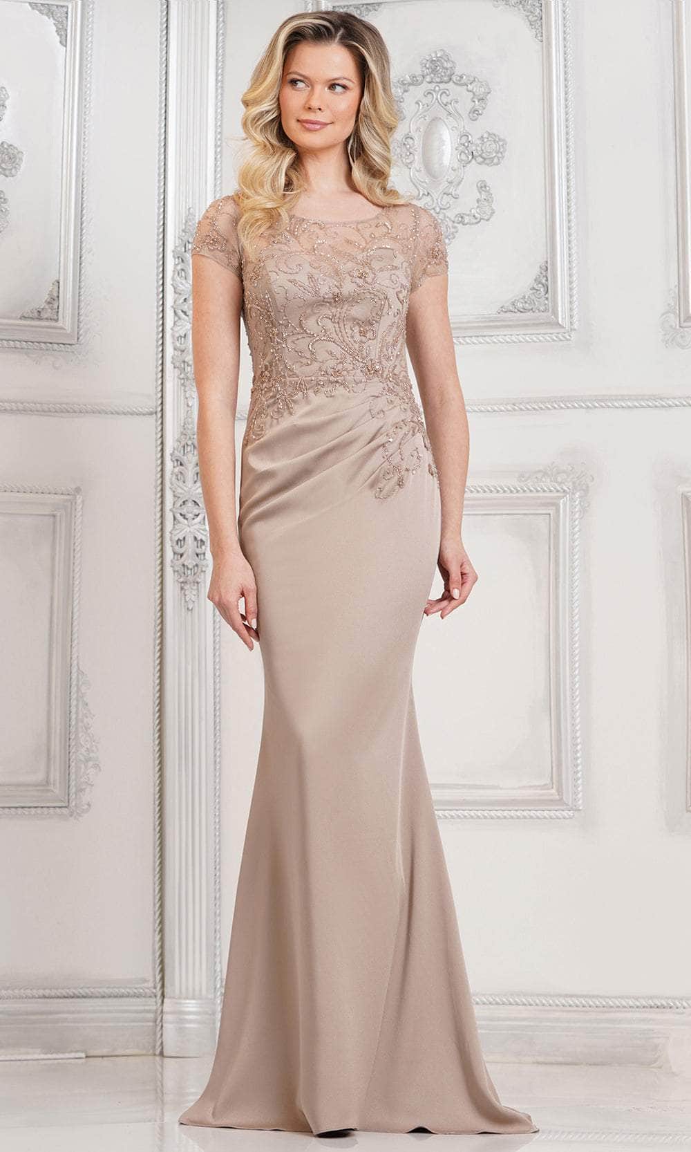 Marsoni by Colors MV1317 - Short Sleeve Embellished Evening Dress - view 4
