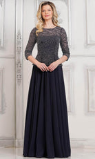 Marsoni by Colors MV1319 - Quarter Sleeve Beaded Illusion Formal Gown - view 6