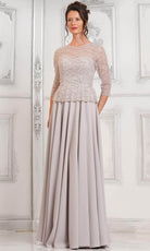 Marsoni by Colors MV1319-1 - Beaded Quarter Sleeve Long Dress - detail view