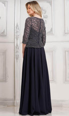 Marsoni by Colors MV1319-1 - Beaded Quarter Sleeve Long Dress - back view
