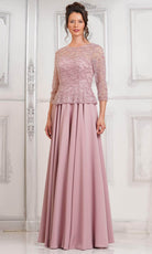 Marsoni by Colors MV1319 - Quarter Sleeve Beaded Illusion Formal Gown - view 4