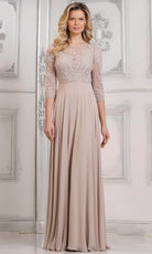 Marsoni by Colors MV1322 - Quarter Sleeve Beaded Evening Dress - back view