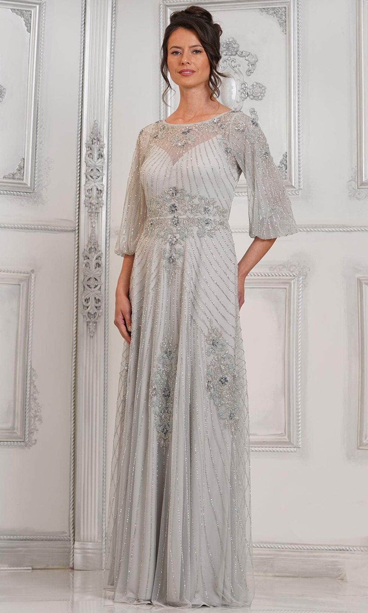 Marsoni by Colors MV1323 - Beaded A-Line Evening Dress